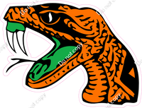 Flat Orange - Snake Head Mascot