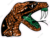 Flat Orange - Snake Head Mascot