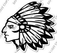 Blue - Indian Chief Head General Mascot