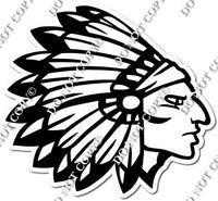 Blue - Indian Chief Head General Mascot
