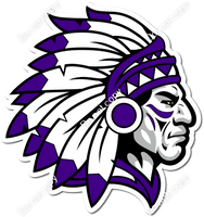 Indian Chief Profile Mascot Logo