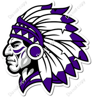 Indian Chief Profile Mascot Logo