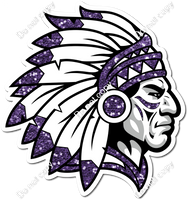 Indian Chief Profile Mascot Logo