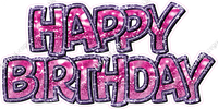Bokeh Sparkle Outline - Double Line Happy Birthday