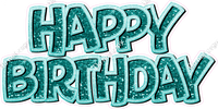 Sparkle Crushed Outline - Double Line Happy Birthday