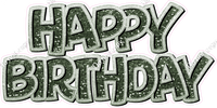 Sparkle Crushed Outline - Double Line Happy Birthday