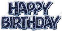 Sparkle Crushed Outline - Double Line Happy Birthday