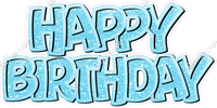 Sparkle Crushed Outline - Double Line Happy Birthday