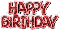 Sparkle Crushed Outline - Double Line Happy Birthday