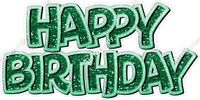 Sparkle Crushed Outline - Double Line Happy Birthday