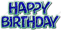 Sparkle Crushed Outline - Double Line Happy Birthday