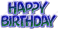 Ombre - Double Line Happy Birthday