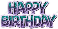 Ombre - Double Line Happy Birthday