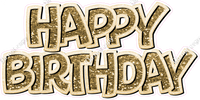 Sparkle Crushed Outline - Double Line Happy Birthday