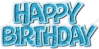 Sparkle Crushed Outline - Double Line Happy Birthday