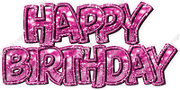 Bokeh Sparkle Outline - Double Line Happy Birthday