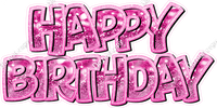 Bokeh Crushed Outline - Double Line Happy Birthday