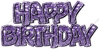 Bokeh Sparkle Outline - Double Line Happy Birthday