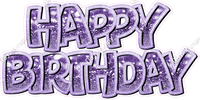 Bokeh Crushed Outline - Double Line Happy Birthday
