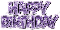 Bokeh Sparkle Outline - Double Line Happy Birthday