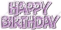 Bokeh Crushed Outline - Double Line Happy Birthday