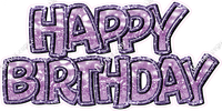 Bokeh Sparkle Outline - Double Line Happy Birthday