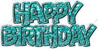 Bokeh Sparkle Outline - Double Line Happy Birthday