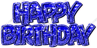 Bokeh Sparkle Outline - Double Line Happy Birthday