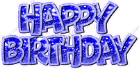 Bokeh Crushed Outline - Double Line Happy Birthday