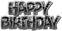 Bokeh Crushed Outline - Double Line Happy Birthday