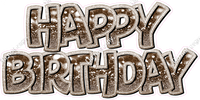 Bokeh Crushed Outline - Double Line Happy Birthday