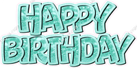 Bokeh Crushed Outline - Double Line Happy Birthday