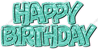 Bokeh Sparkle Outline - Double Line Happy Birthday