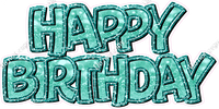 Bokeh Sparkle Outline - Double Line Happy Birthday