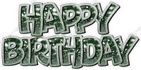 Bokeh Crushed Outline - Double Line Happy Birthday