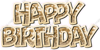 Bokeh Crushed Outline - Double Line Happy Birthday