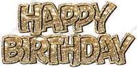 Bokeh Sparkle Outline - Double Line Happy Birthday