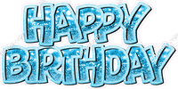 Bokeh Crushed Outline - Double Line Happy Birthday