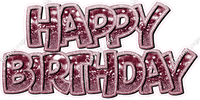 Bokeh Crushed Outline - Double Line Happy Birthday