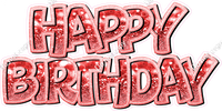 Bokeh Crushed Outline - Double Line Happy Birthday