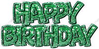 Bokeh Sparkle Outline - Double Line Happy Birthday
