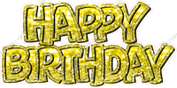 Bokeh Sparkle Outline - Double Line Happy Birthday