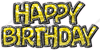 Bokeh Sparkle Outline - Double Line Happy Birthday