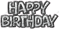 Bokeh Sparkle Outline - Double Line Happy Birthday