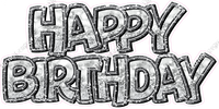 Bokeh Sparkle Outline - Double Line Happy Birthday