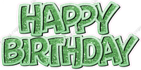 Sparkle Crushed Outline - Double Line Happy Birthday