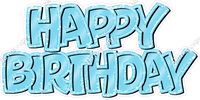 Flat Sparkle Outline - Double Line Happy Birthday