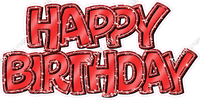 Flat Sparkle Outline - Double Line Happy Birthday
