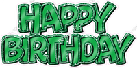 Flat Sparkle Outline - Double Line Happy Birthday