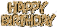 Flat Sparkle Outline - Double Line Happy Birthday